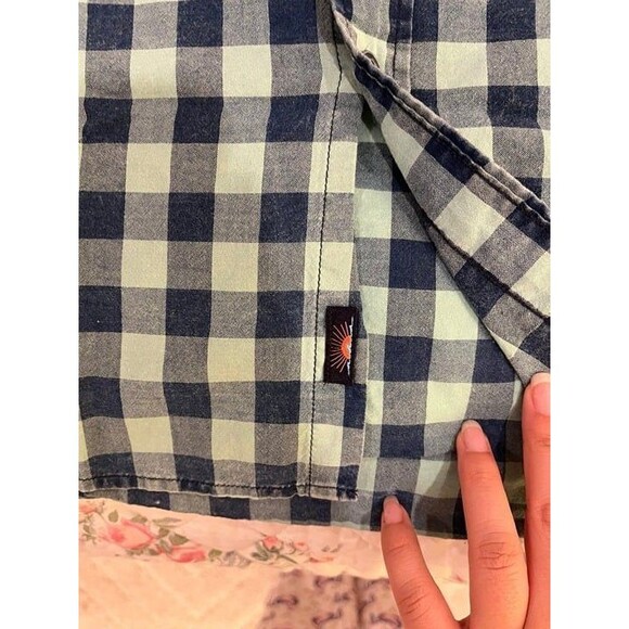 Faherty Ventura Buffalo Check Button Down Shirt Indigo Sea size Small - Picture 5 of 9